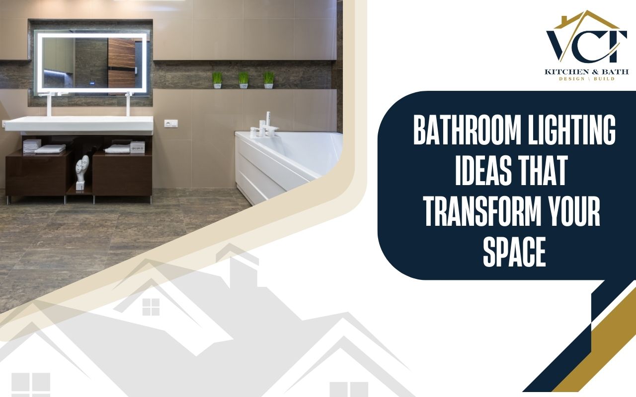 Stylish bathroom with layered lighting and LED backlit mirror