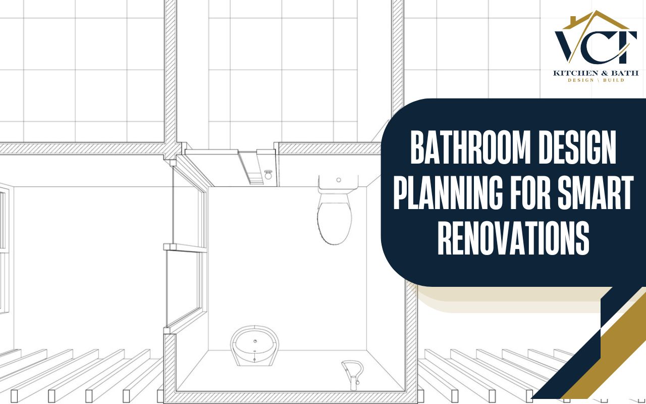 Bathroom layout blueprint with measurements and fixture locations