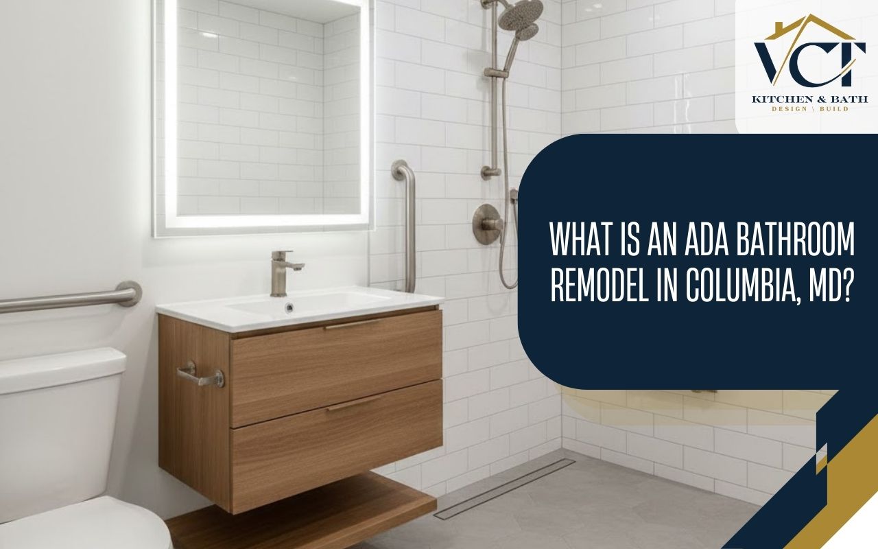 Curbless shower in ADA Bathroom Remodel in Columbia, MD