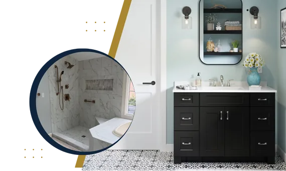 Modern bathroom remodeling design in an Ellicott City home