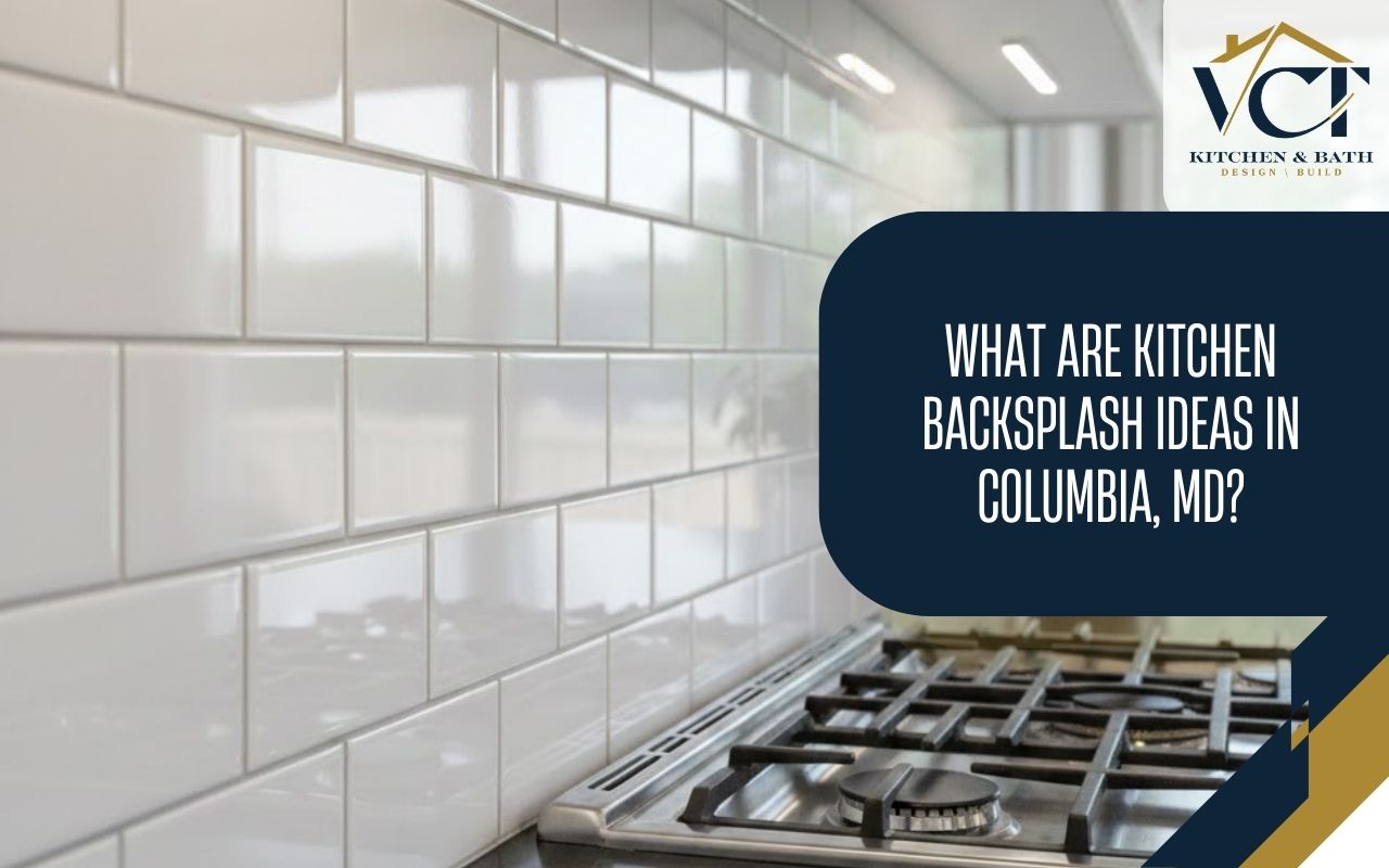 Modern ceramic tile Kitchen Backsplash Ideas in Columbia, MD with white cabinets and quartz countertops