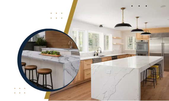 Modern kitchen remodeling in Ellicott City, MD, with bright cabinets.