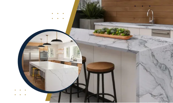 Modern quartz countertops in an Ellicott City MD kitchen