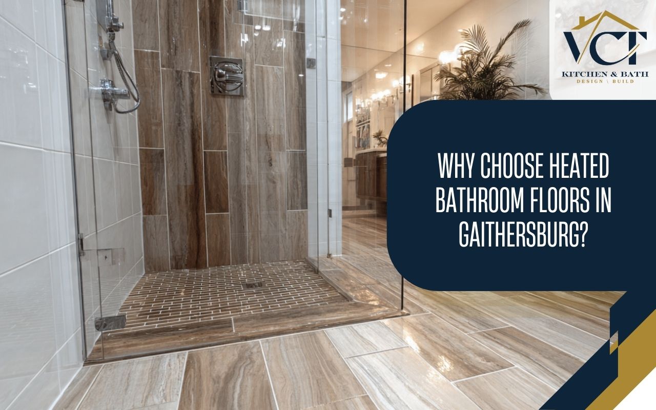 Modern tile Heated Bathroom Floors for Gaithersburg MD bathroom