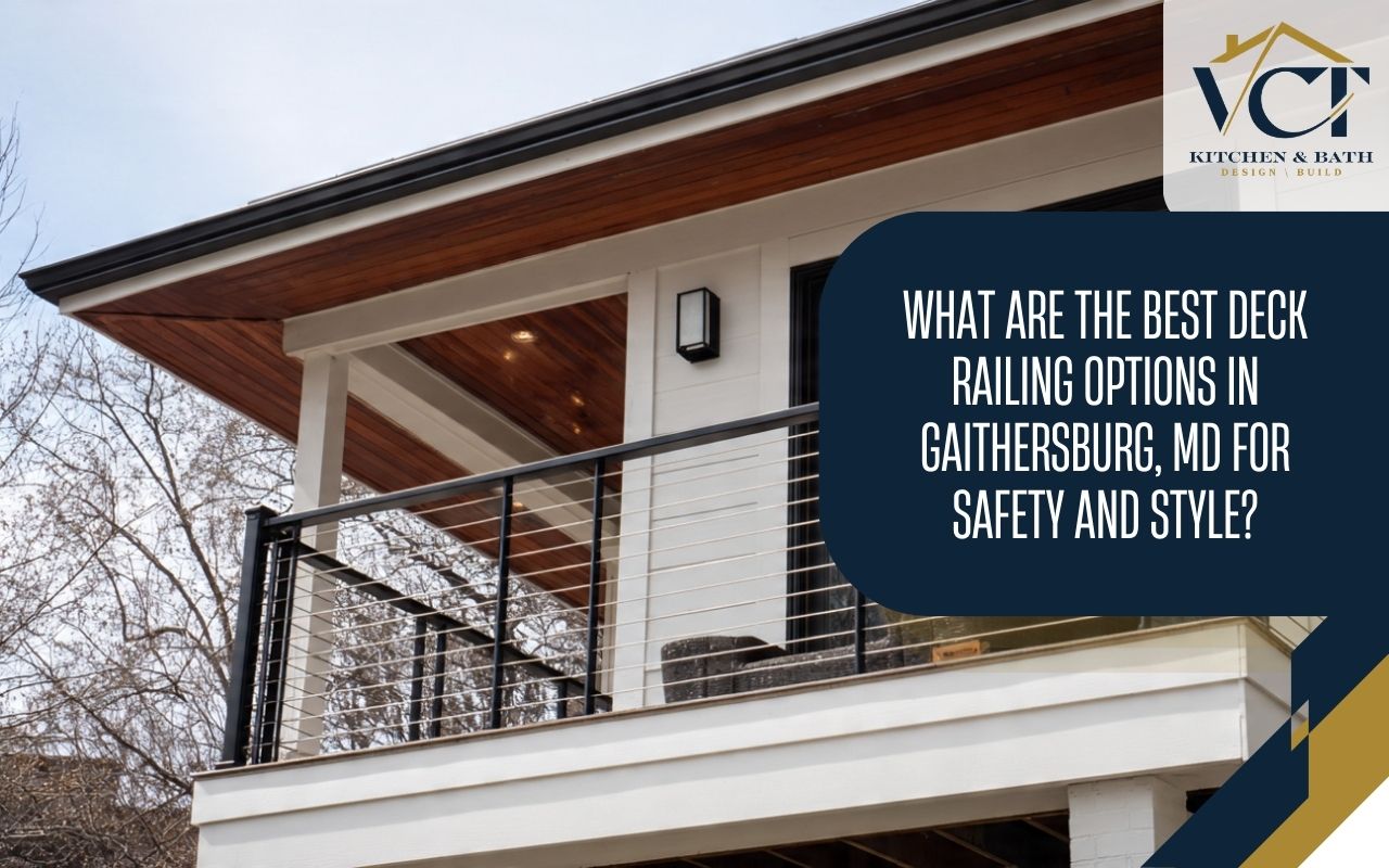 Deck railing options in Gaithersburg, MD with modern cable rails